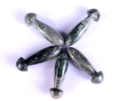 Natural Jiulong Jade Hand Carved Crystal Massage Tool