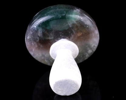 77mm Fluorite Hand Carved Crystal Mushroom Sculpture