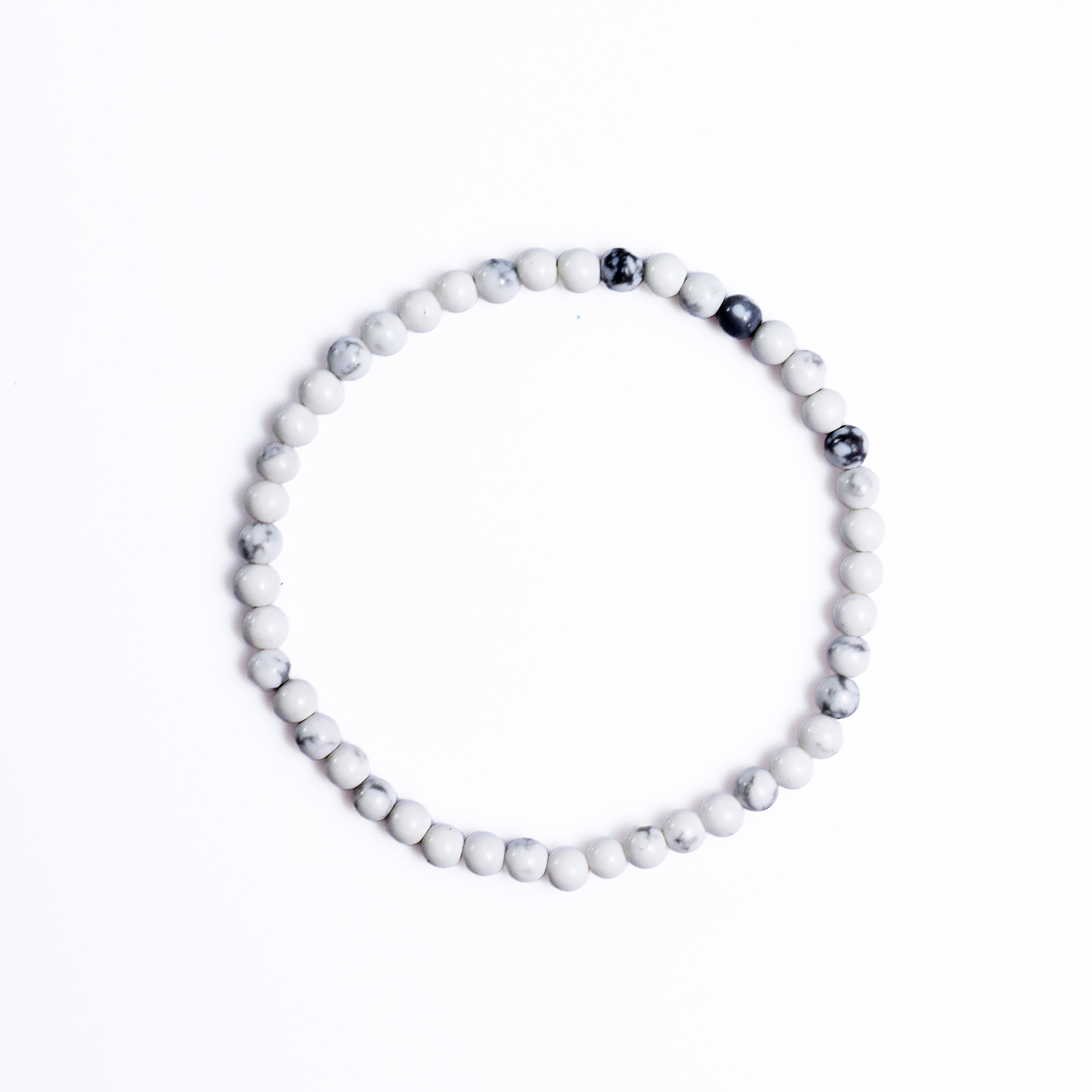 Natural Crystal Elastic Beads Bracelet Howlite Healing Energy Bracelet 