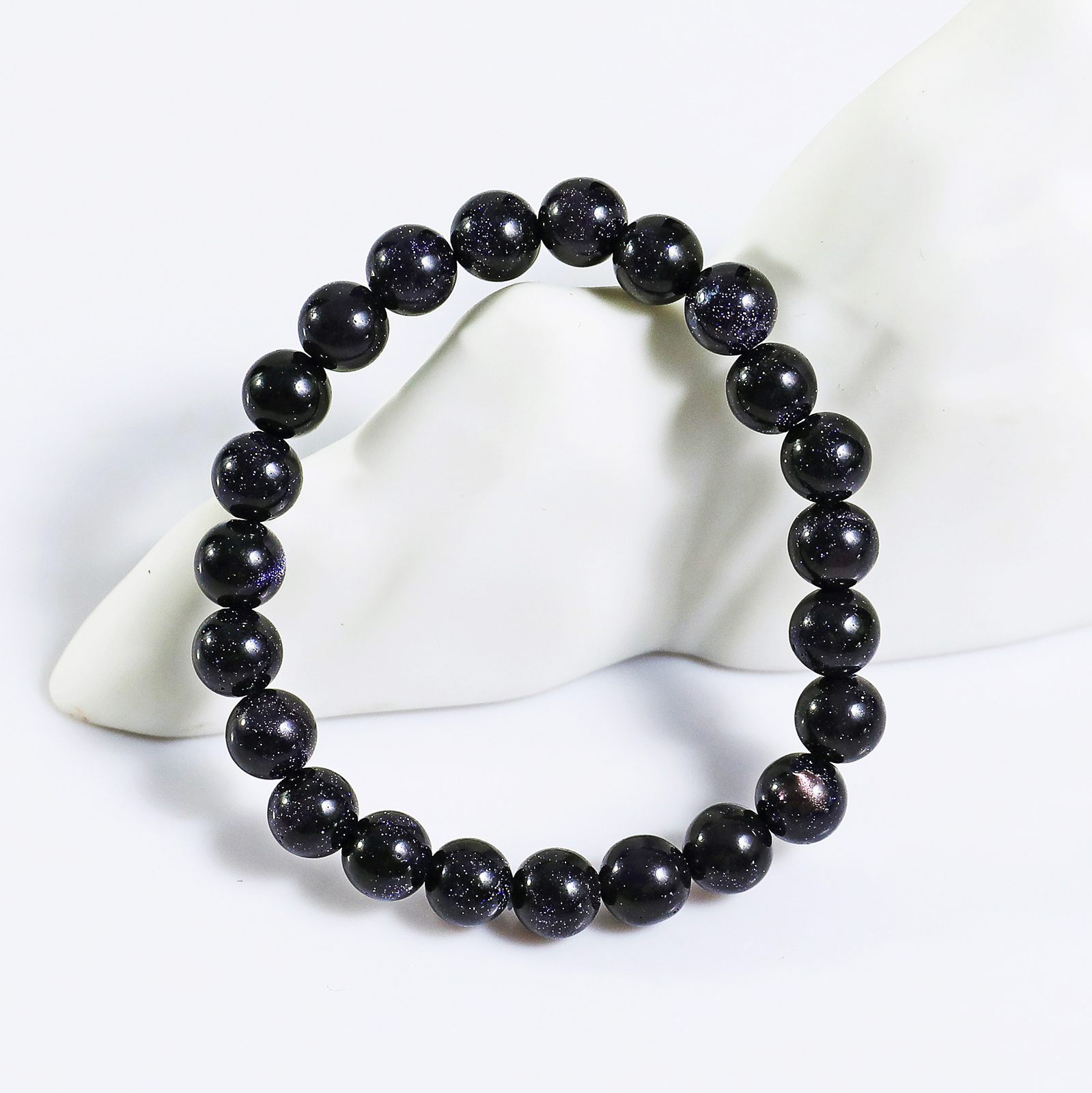 Natural Blue Gold Stone Crystal Bead Bracelet,Healing Energy Bracelet