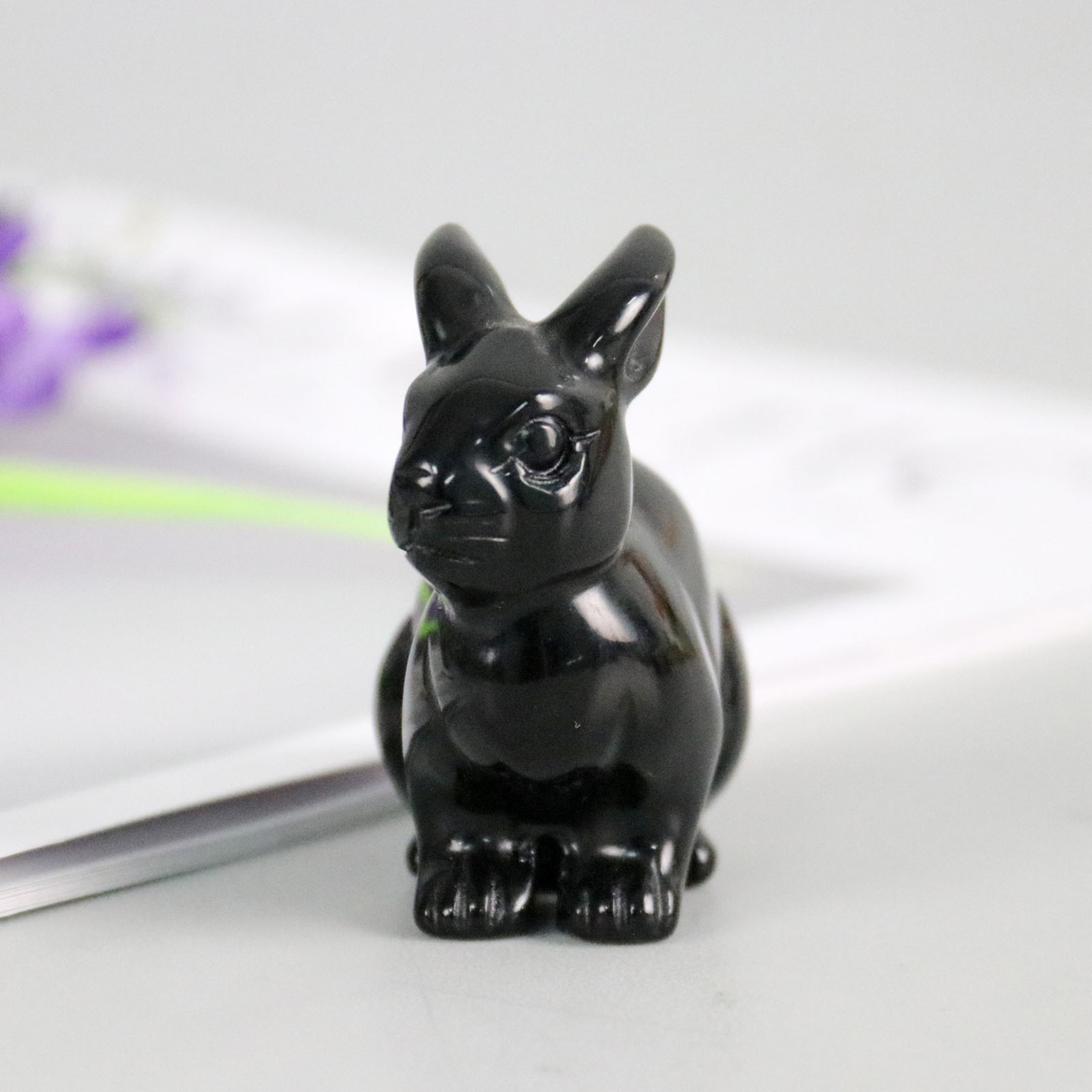 Hand-Carved Mini Jade Rabbit Figurine - 100% Natural Various Jade Materials for Collection & Decoration