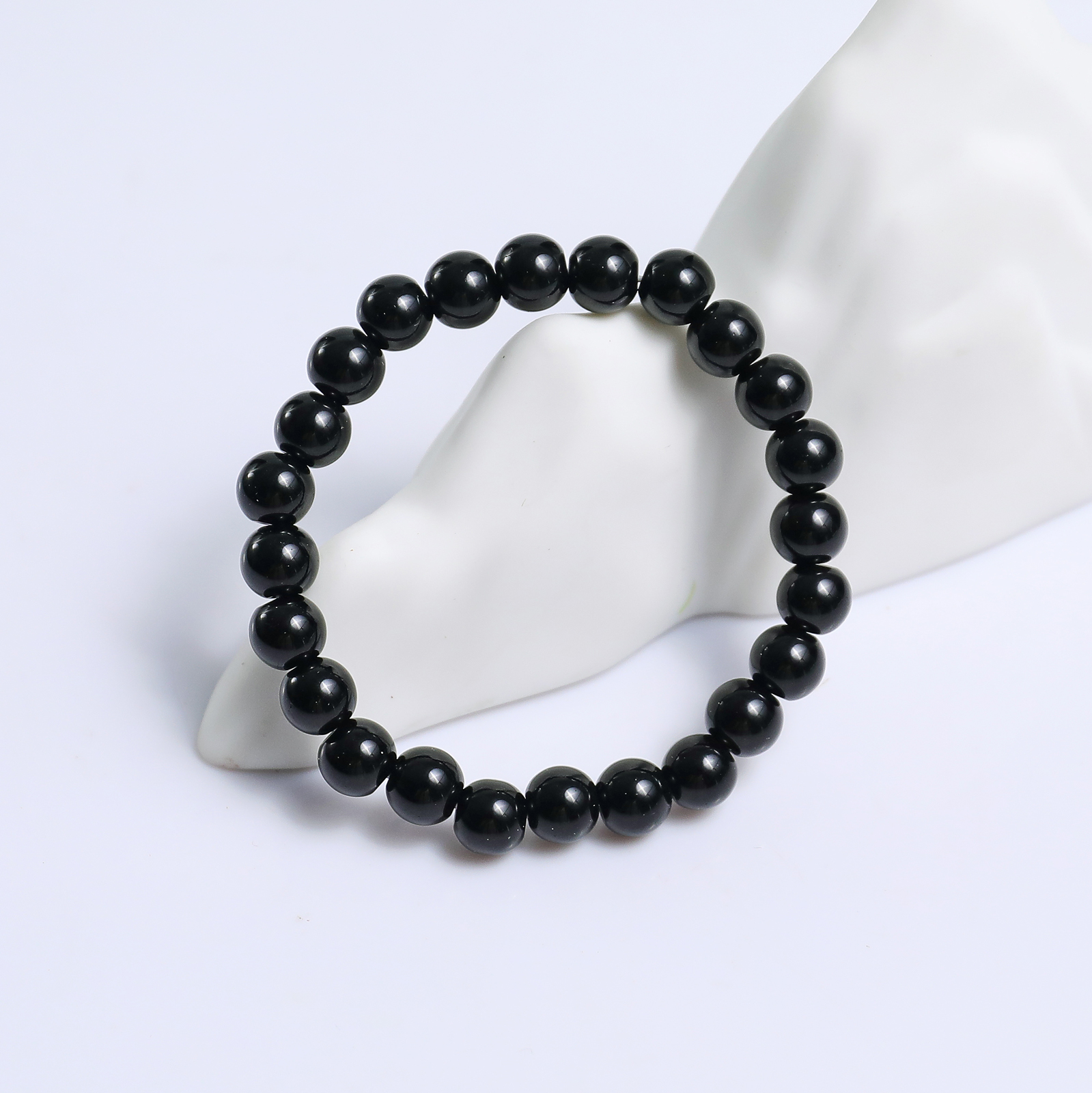 Natural Black Obsidian Crystal Bead Bracelet,Healing Energy Bracelet