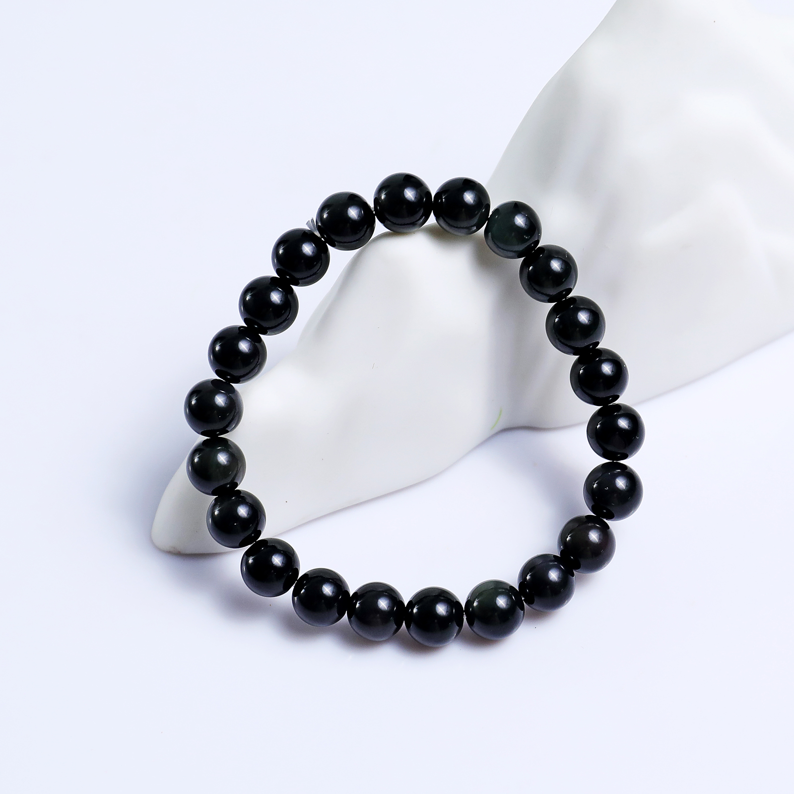 Natural Black Onyx Crystal Bead Bracelet,Healing Energy Bracelet