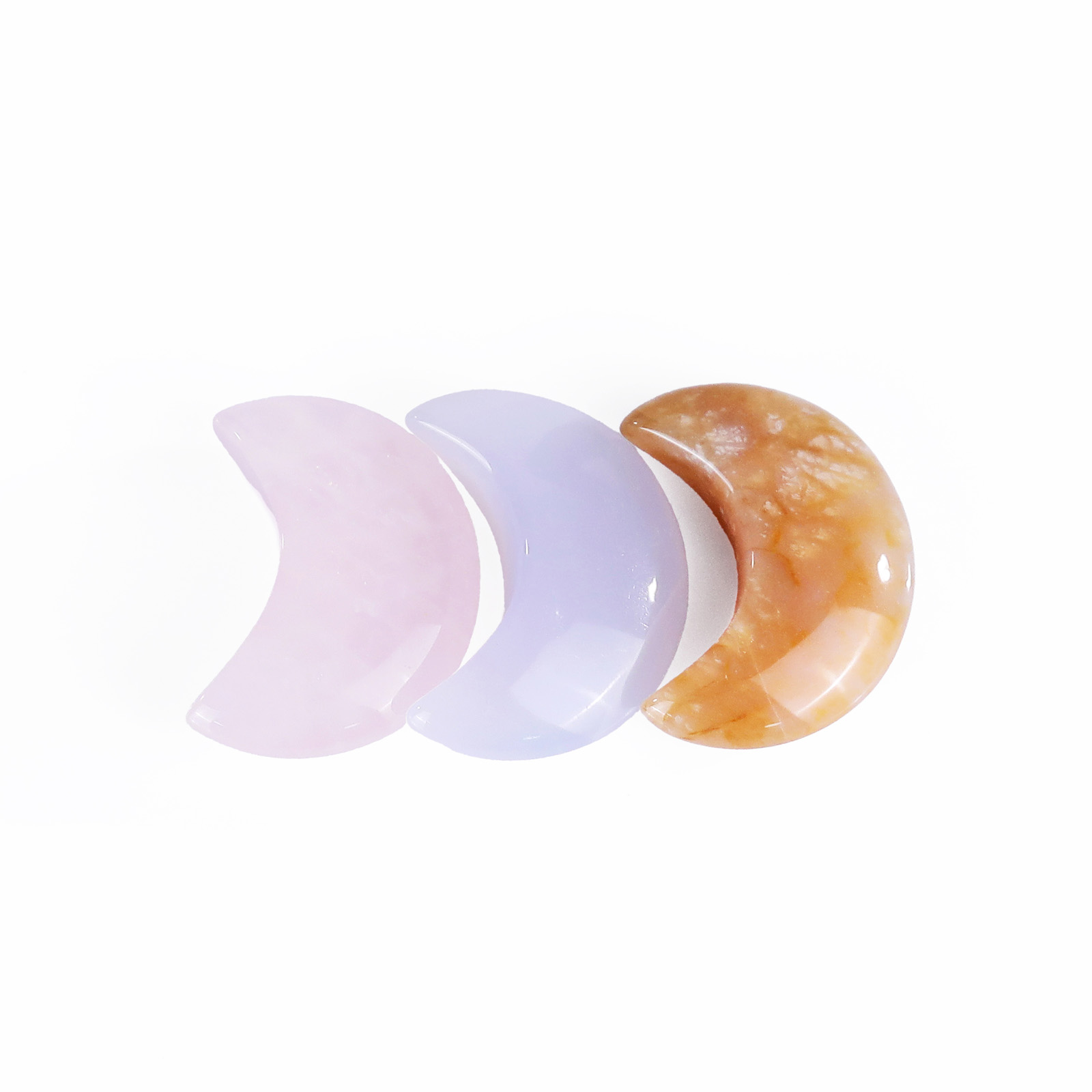 Natural Crystal Moon Carving Gemstone Hand Carved Small Crystal Healing Stones for Decoration Christmas Gifts