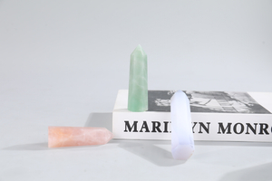 Natural Crystal Chalcedony Jasper Tower Hexagonal Green Fluorite Reiki Healing Quartz Gemstone for Decoration and Craft