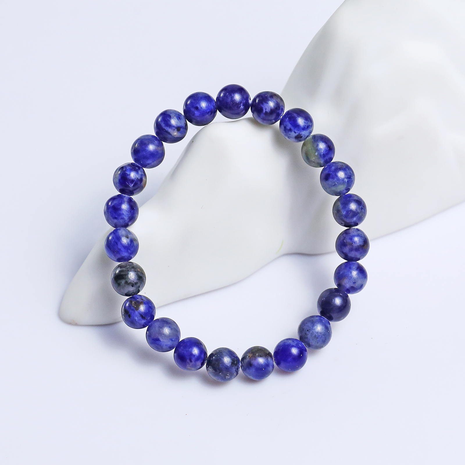 Natural Sodalite Crystal Bead Bracelet,Healing Energy Bracelet