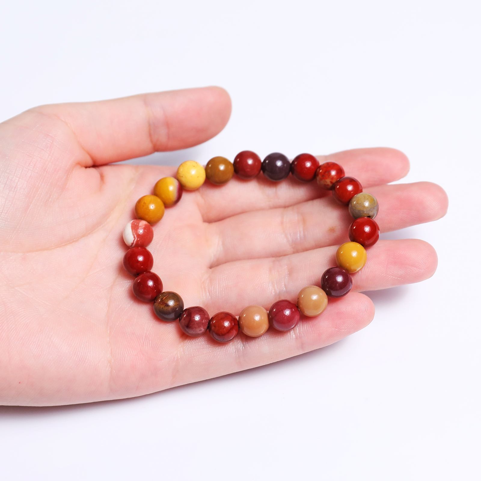 Natural Mookaite Jasper Crystal Bead Bracelet,Healing Energy Bracele