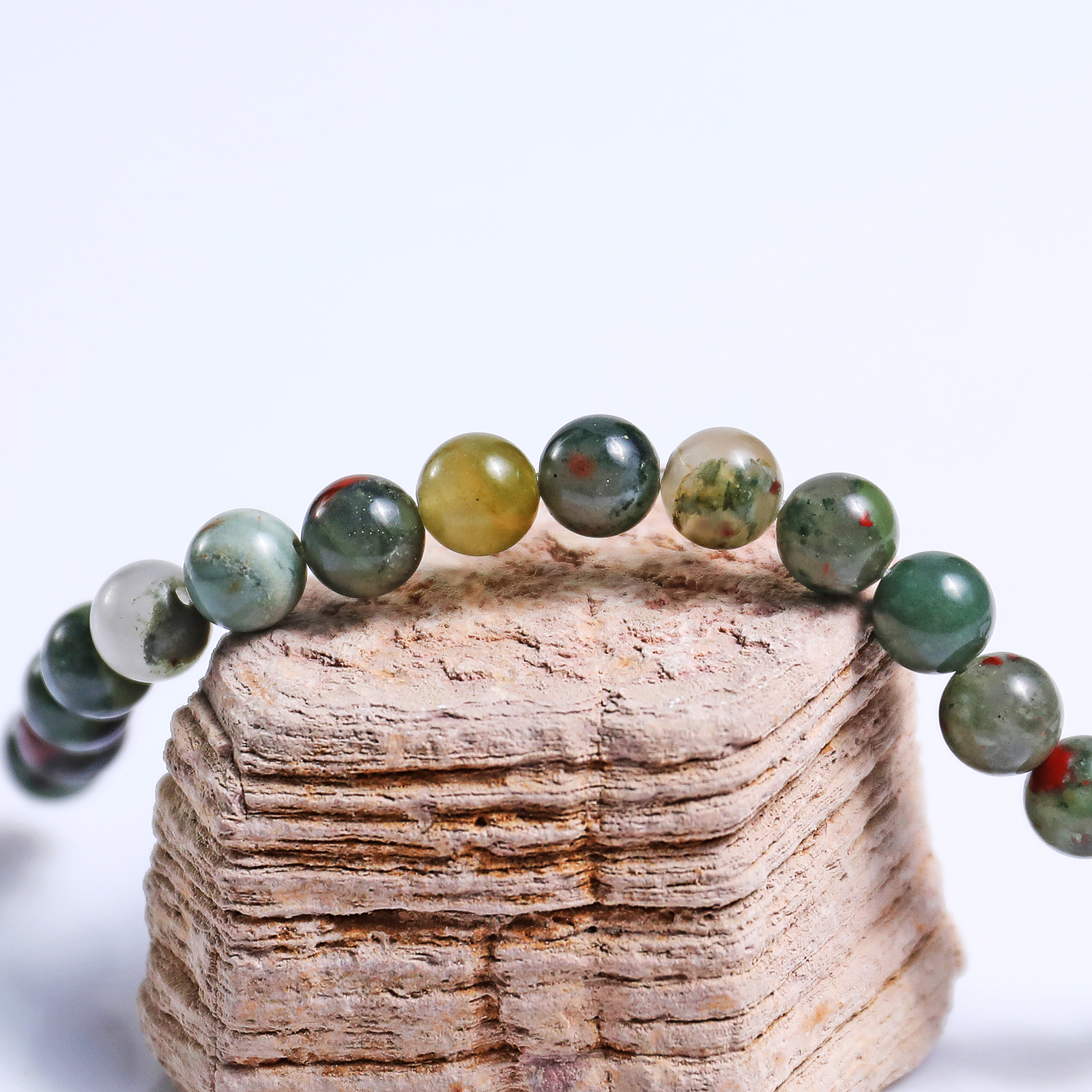 Natural Blood Stone Crystal Bead Bracelet,Healing Energy Bracelet