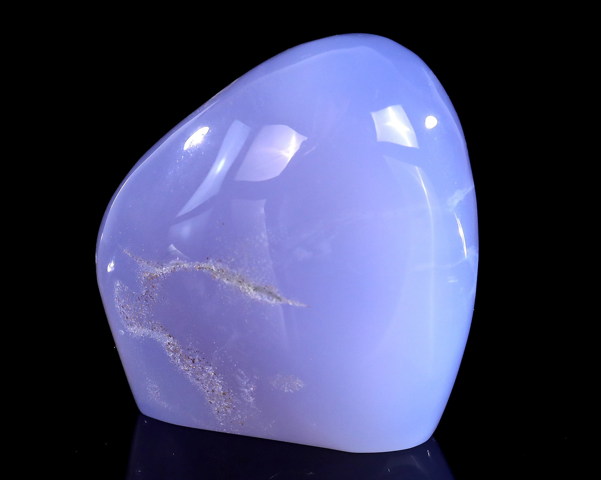 Natural Blue Chalcedony Gemstone Crystal Polished Stone, Healing Stone for Home Decor, Reiki Stone, Free Form Palm Stone