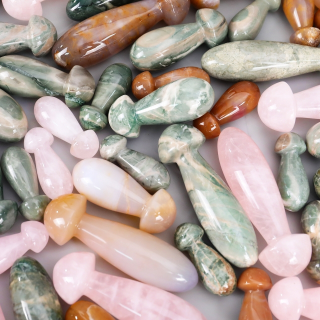 Genuine Crystal Jade Mushroom Massage Stick - Spa-Grade Tool for Neck, Back & Shoulder Tension Relief & Daily Self-Care