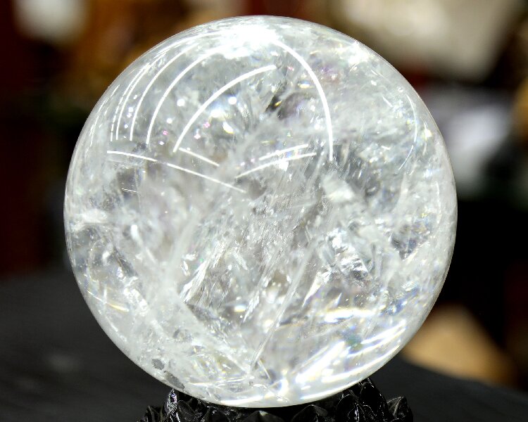 Clear Quartz Energy Sphere - Natural Hand Polished Crystal for Positive Vibes