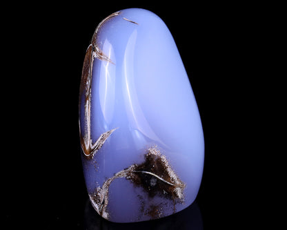 3.4" Blue Chalcedony Hand Carved Crystal Polished Stone