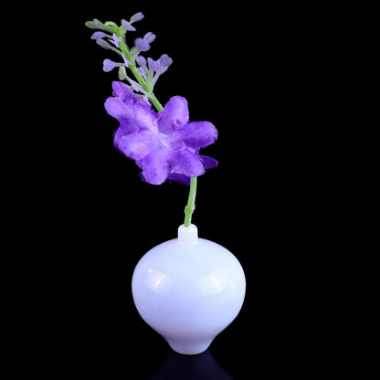 Natural Blue Chalcedony Hand Carved Crystal Vase, Incense Holder Sculpture