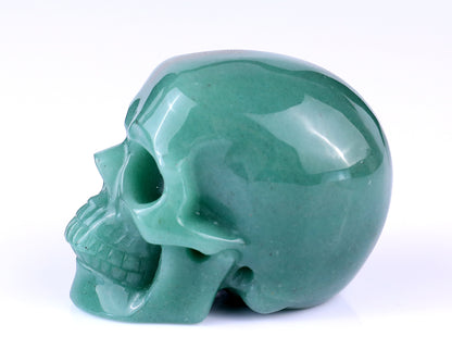 3.0" Green Aventurine Hand Carved Crystal Realistic Skull Sculpture