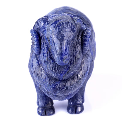 6.7" Blue Aventurine Hand Carved Crystal Sheep Sculpture