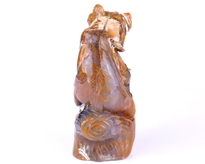 6.7" Chalcedony Hand Carved Crystal Bear Sculpture