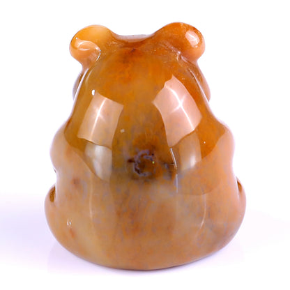 1.9" Chalcedony Hand Carved Crystal Panda Sculpture