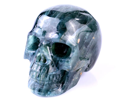 2.2" Blue Apatite Hand Carved Crystal Realistic Skull Sculpture