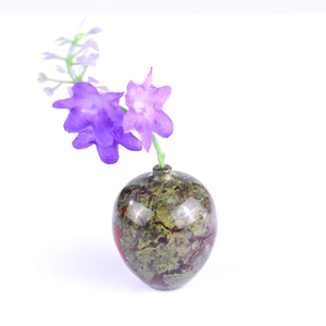 1.7" Natural Gemstone Hand Carved Crystal Vase,Incense Holder Sculpture