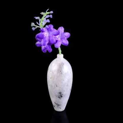 3.0" Natural Gemstone Hand Carved Crystal Vase, Incense Holder Sculpture