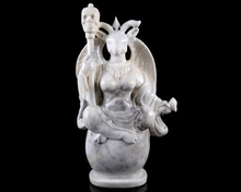Unique 15.0" White Jade Hand Carved Crystal Realistic Skull King Sculpture