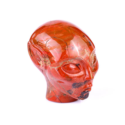 2.9" Red Jasper Hand Carved Crystal Elf Alien Sculpture