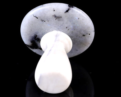 67mm Labradorite Hand Carved Crystal Mushroom Sculpture
