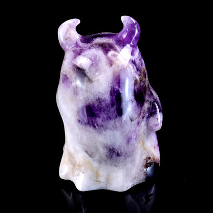 3.0” Natural Dream Amethyst Hand Carved Crystal Ghost Sculpture, Halloween Gift