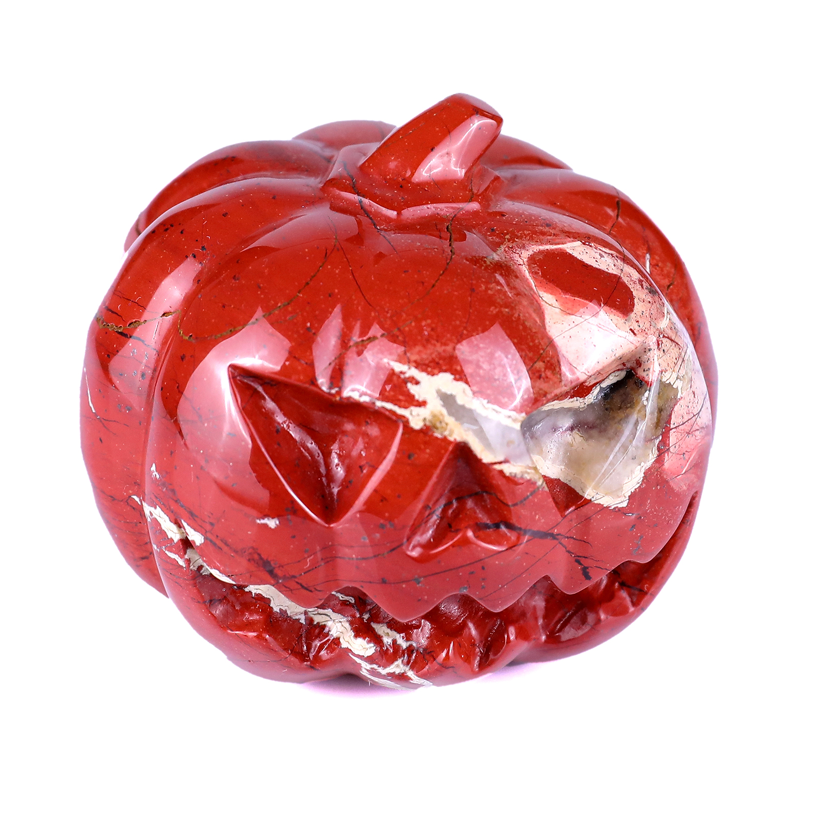 Red Jasper Crystal Pumpkin Skull