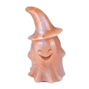 Yellow Chalcedony Ornament Carved Crystal Ghost