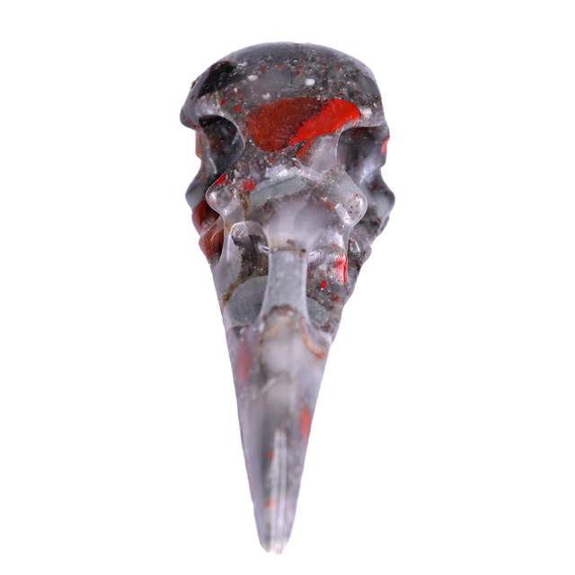 Natural African Blood Stone Quartz Carved Skulls