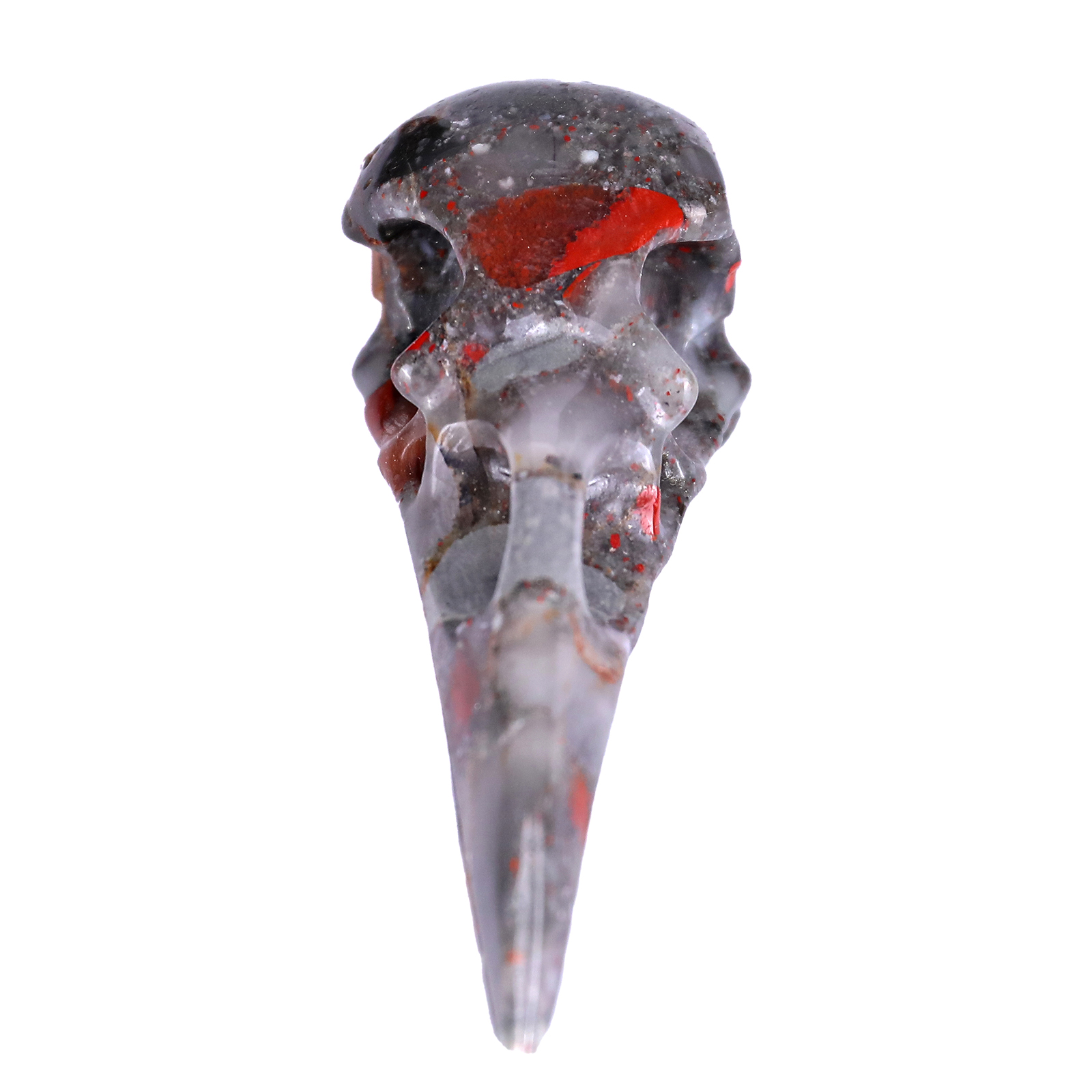 Natural African Blood Stone Quartz Carved Skulls