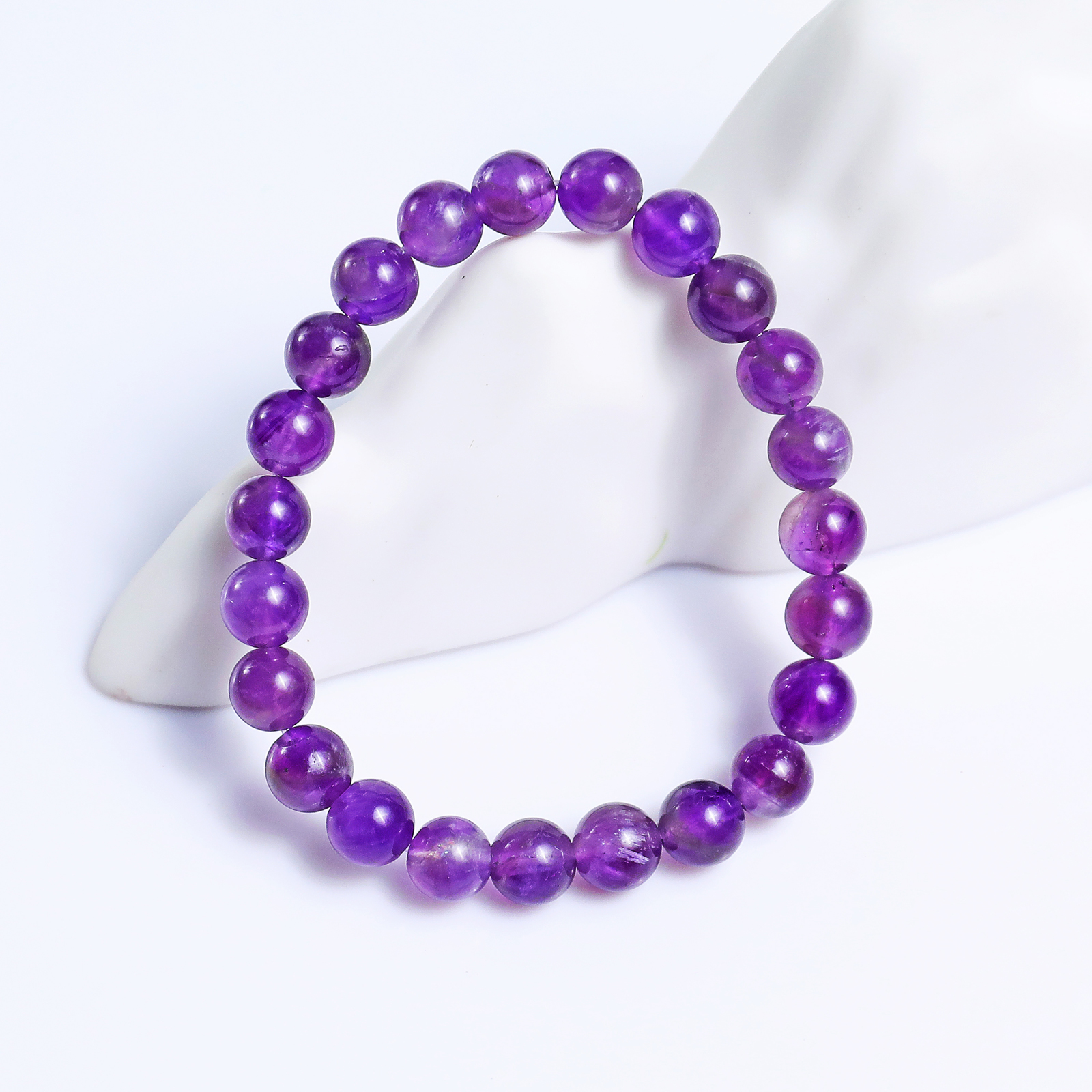 Natural Amethyst Crystal Bead Bracelet,Healing Energy Bracelet