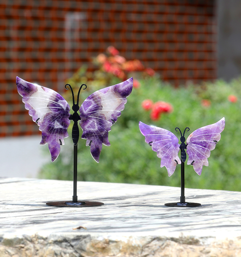 Natural Healing Stones Butterfly Angel Wings Craft Crystal Fashion Accessories for Decoration Gifts Souvenirs