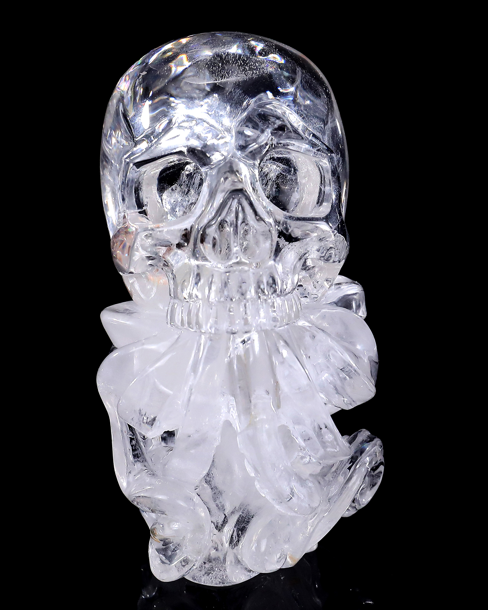 5-inch Clear Quartz Skull with Octopus – Artisanal Crystal Fusion of Mystique & Nature's Precision