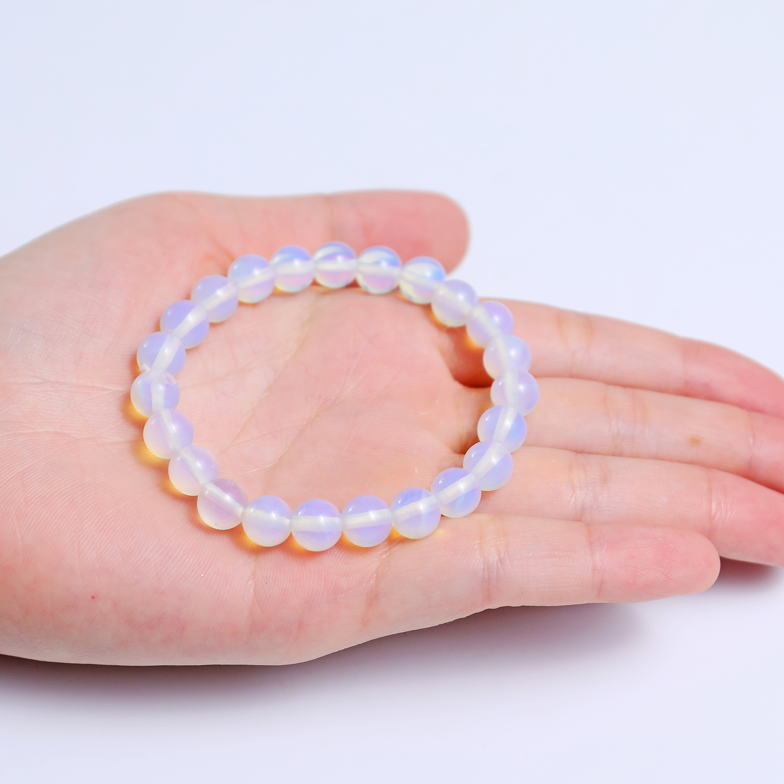 Natural Opal Crystal Bead Bracelet,Healing Energy Bracelet