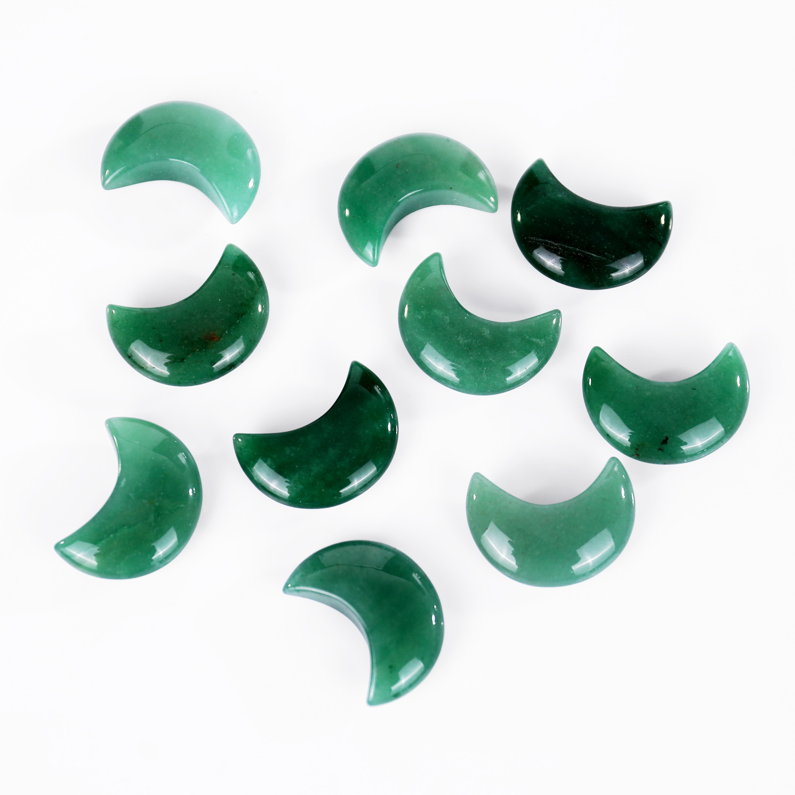 Wholesale Natural Green Aventurine Moons Rose Quartz Carving Craft Spiritual Healing Crystal Stone Gift Small Home Decoration