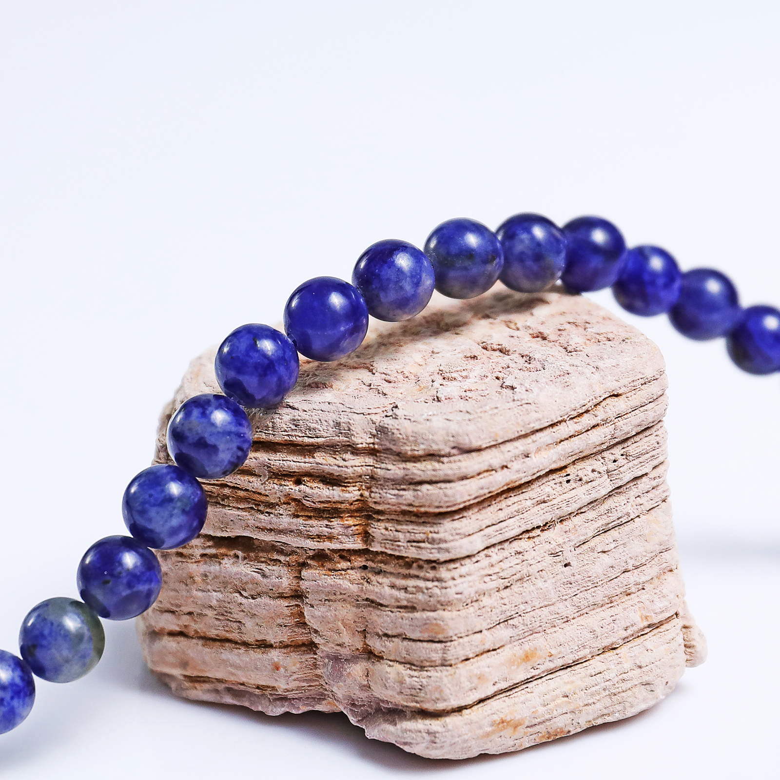 Natural Sodalite Crystal Bead Bracelet,Healing Energy Bracelet