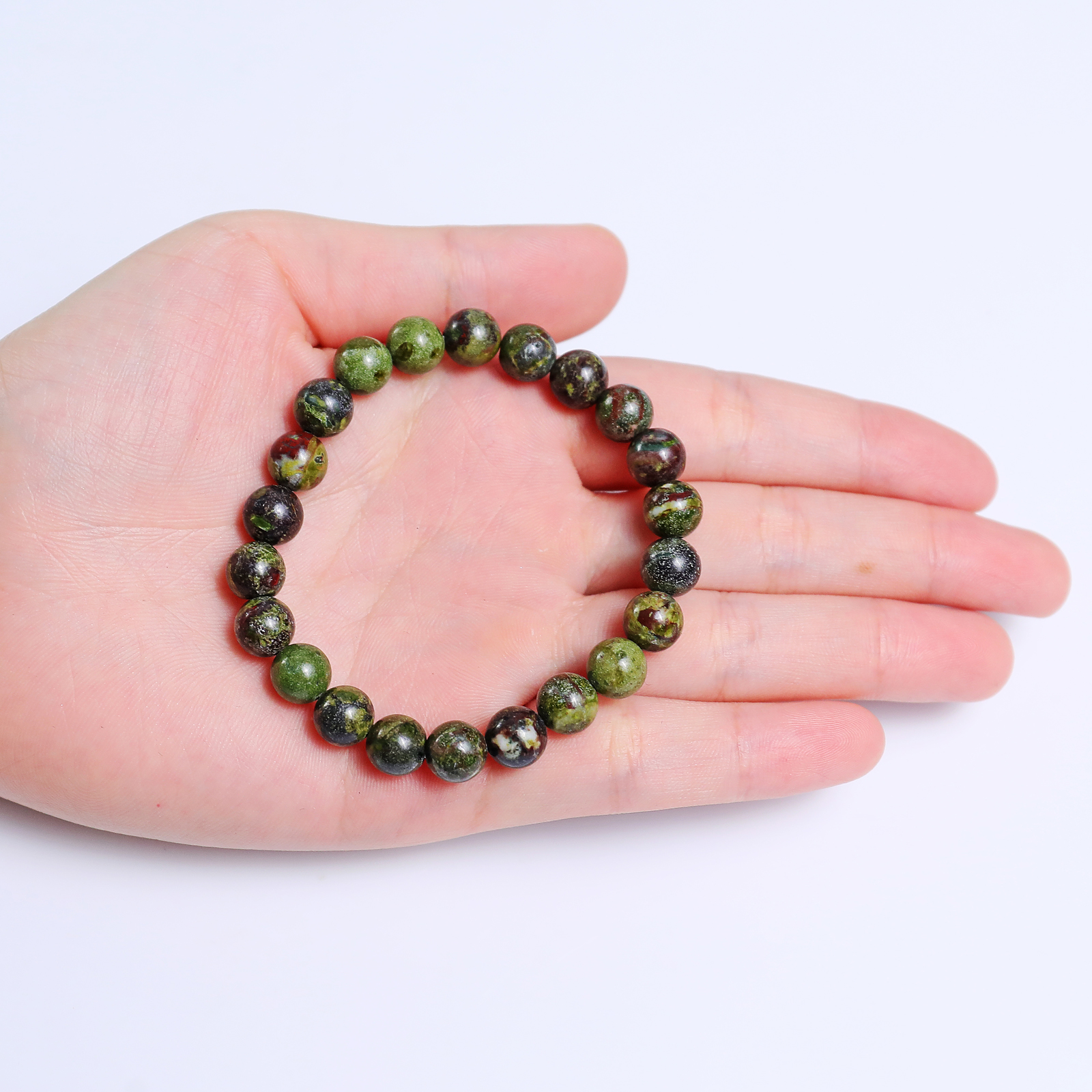 Natural Dragon Blood Jasper Crystal Bead Bracelet,Healing Energy Bracelet