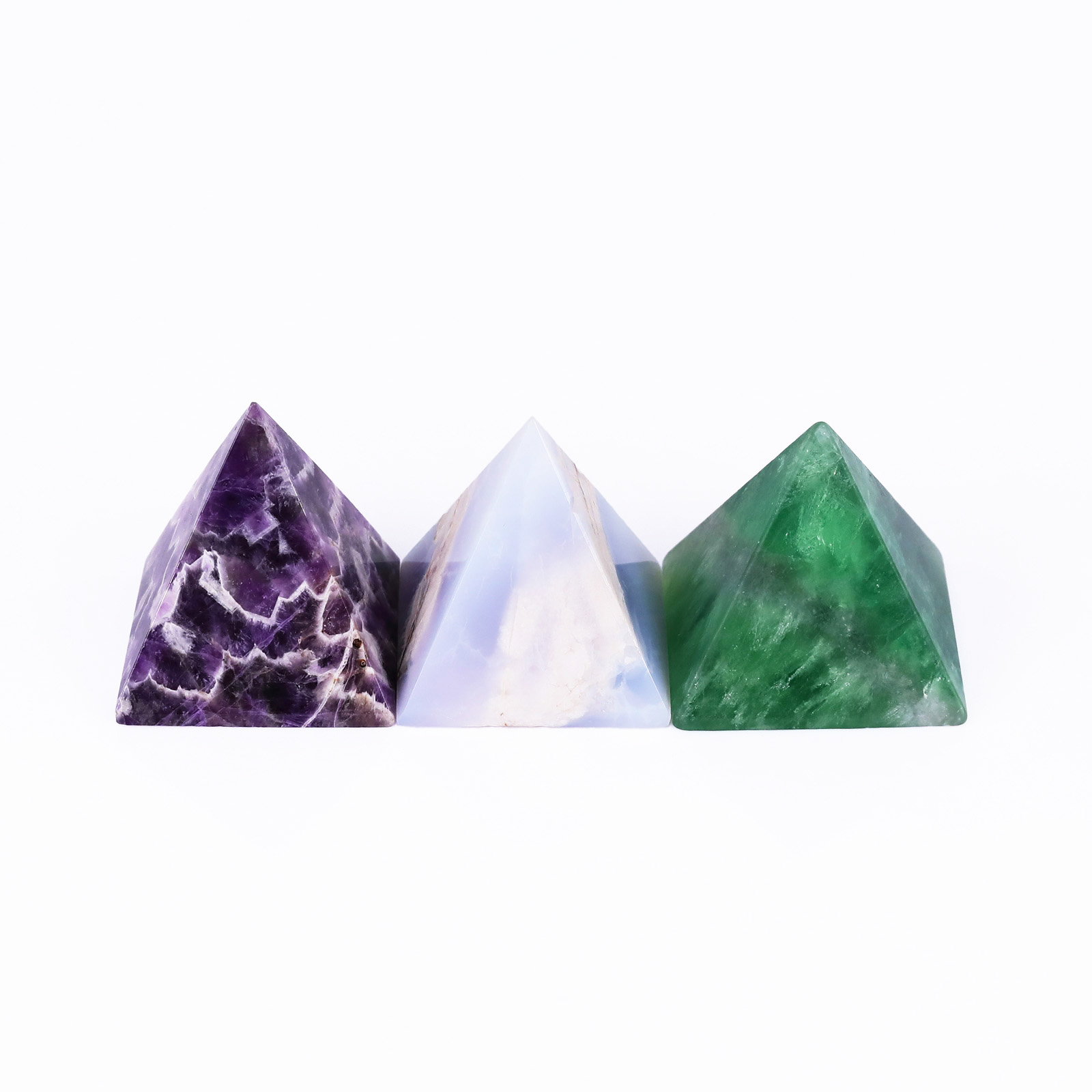 Wholesale Crystal Amethyst Energy Pyramid Natural Healing Stones Quartz Point Carving Reiki Meditation Home Decoration Gift