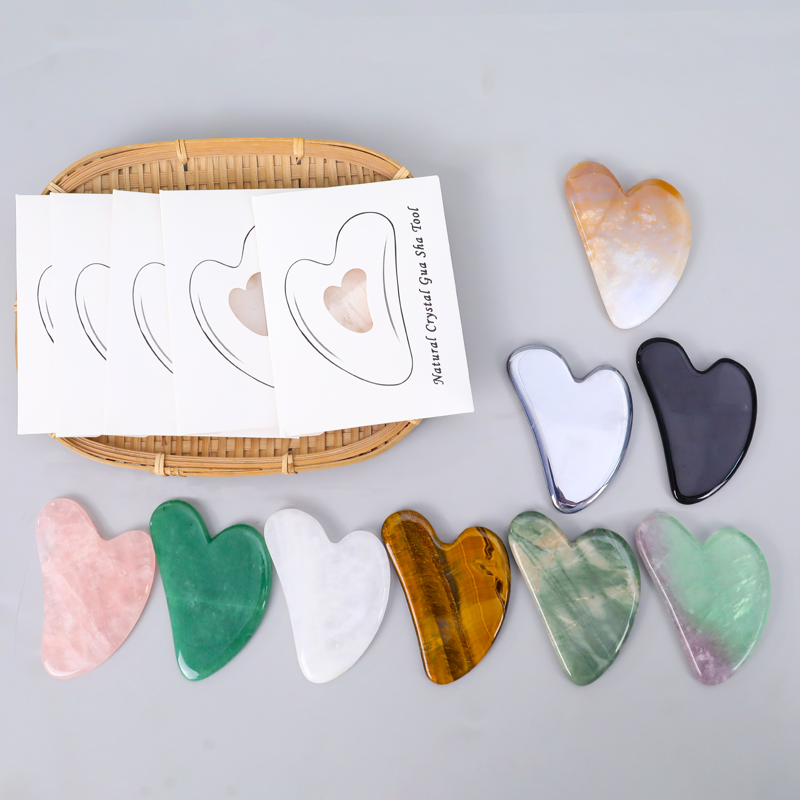 Natural Jade Gua Sha Tools - Various Jade Materials for Facial & Body Massage
