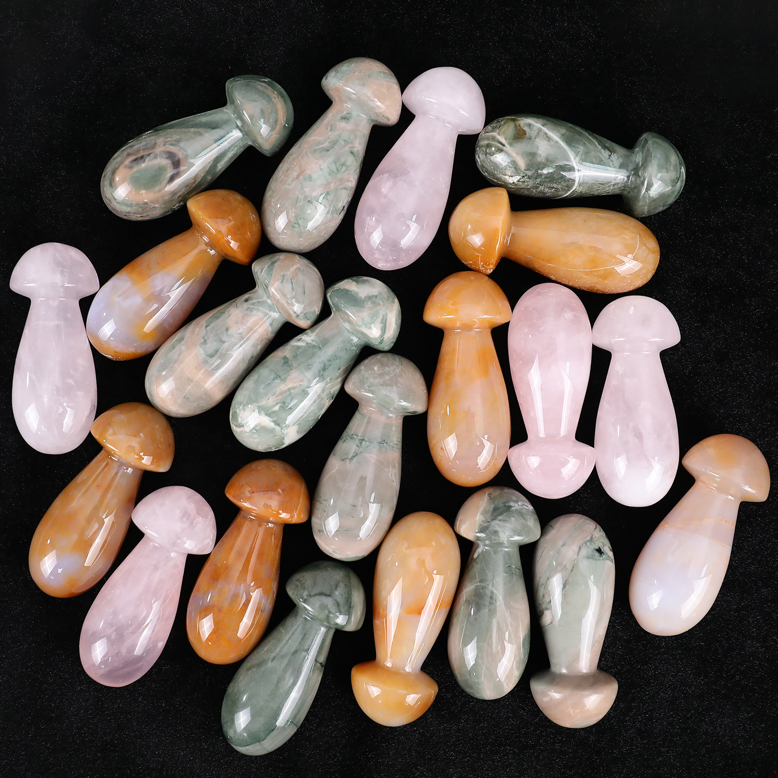 Genuine Crystal Jade Mushroom Massage Stick - Spa-Grade Tool for Neck, Back & Shoulder Tension Relief & Daily Self-Care