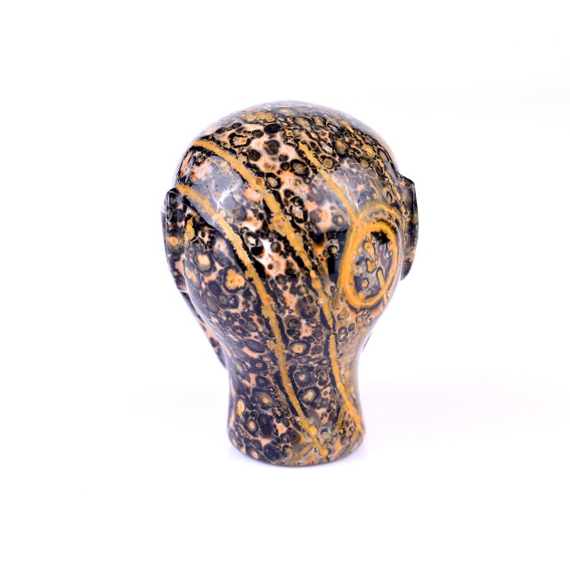 3.0" Leopard Skin Jasper Crystal Elf Alien – Hand Carved Gemstone Fine Art Sculpture for Healing