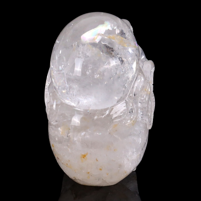 4-inch Hand Carved Clear Quartz Octopus Skull - Natural Crystal Sculpture for Luxury Display & Spiritual Energy