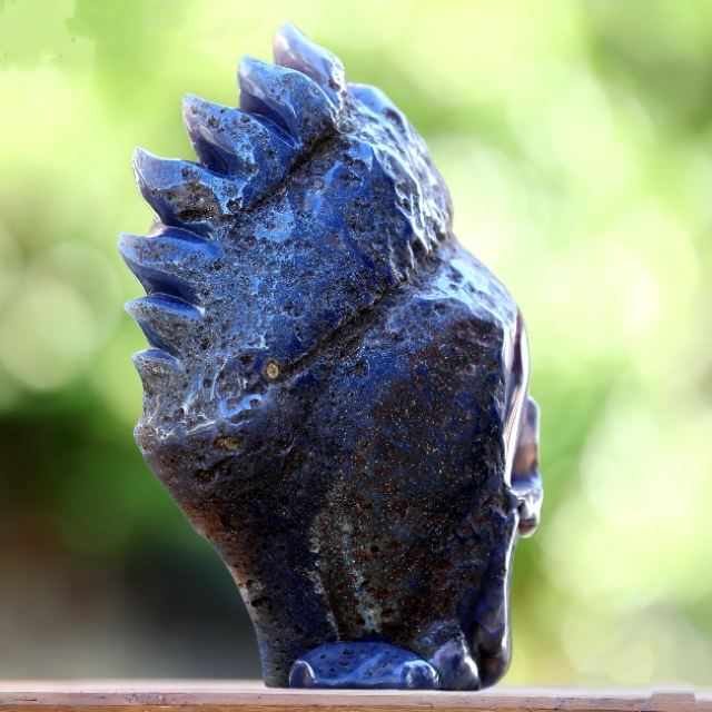 8.9" Amethyst Geode Agate Hand Carved Crystal Geode Skull Sculpture