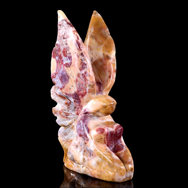 8" Chalcedony Hand Carved Crystal Flower Faerie Sculpture