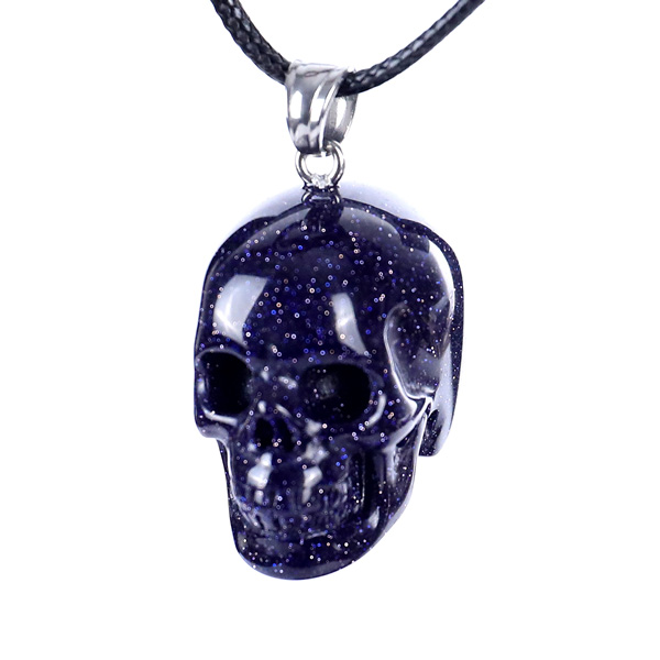 Natural Mini Size Skull Pendant - Hand-Polished Crystal Jewelry Charm