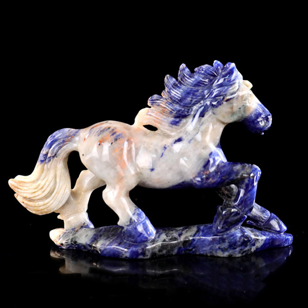 6.2" Natural Stone Running Horse Carving - Handcrafted Crystal Animal Sculpture for Home Decor & Gift