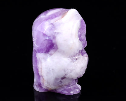 2.0"Dream Amethyst Hand Carved Crystal Owl Sculpture