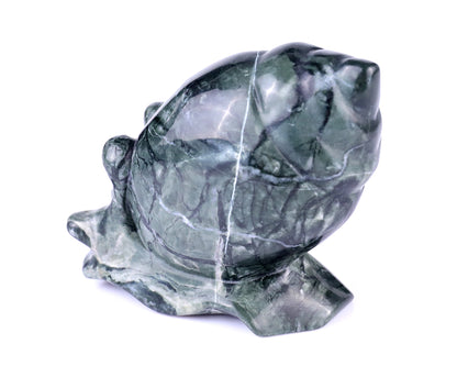 3.4" Jiulong Jade Hand Carved Crystal Snail Sculpture